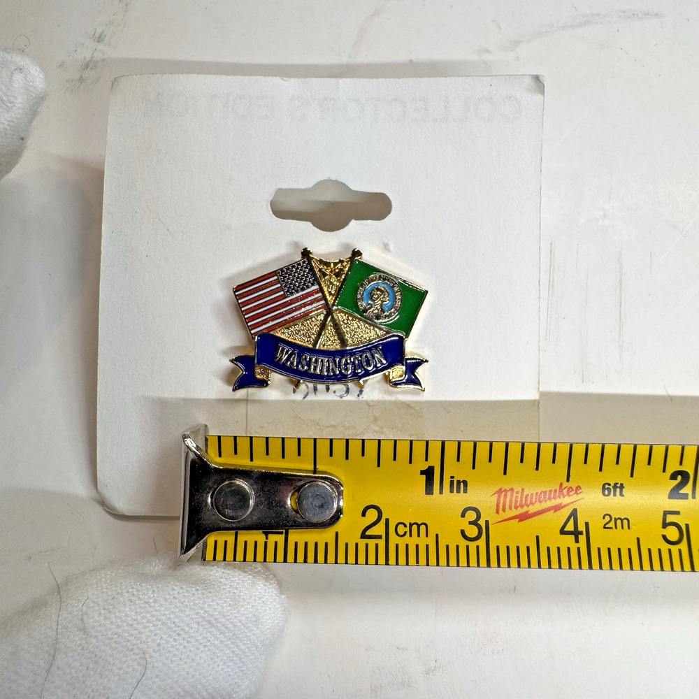 Washington & American Flag Collector's Ed. Lapel Hat Pin LW Bristol Classics Vtg - Picture 6 of 6